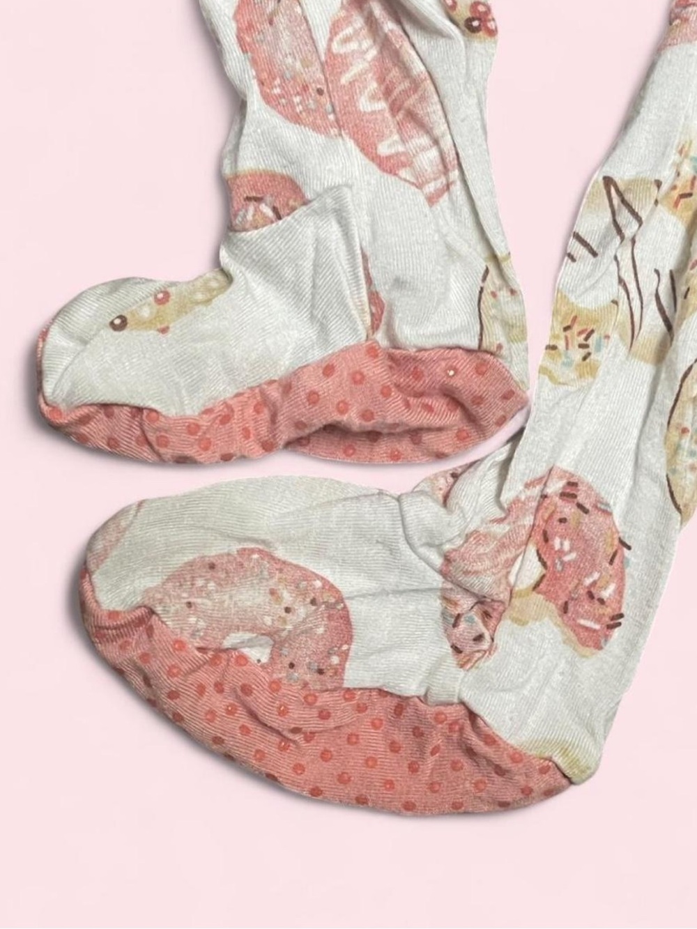 Emily & Oliver Bamboo Footie Pajamas 6-9M Donut Print Zip Sleeper GUC - Picture 7 of 8